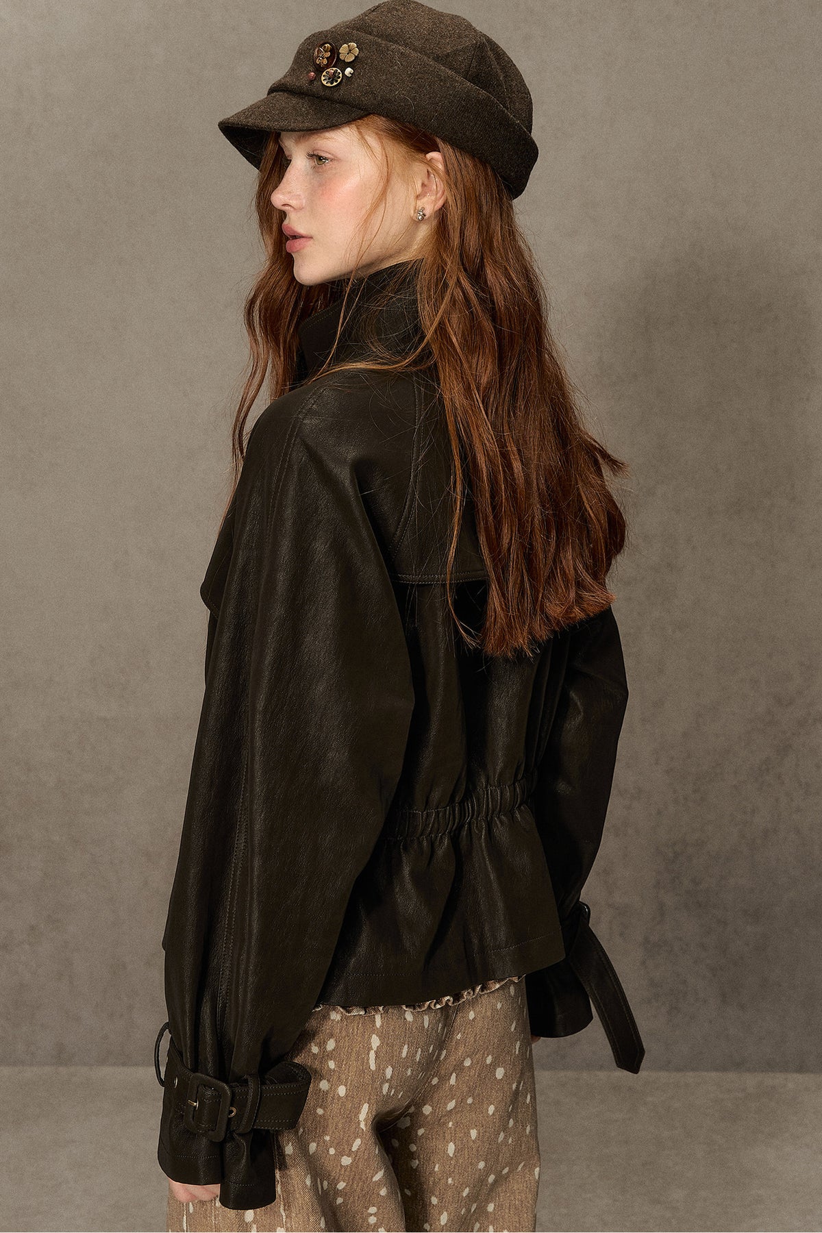 Coffee-Colored Leather Jacket