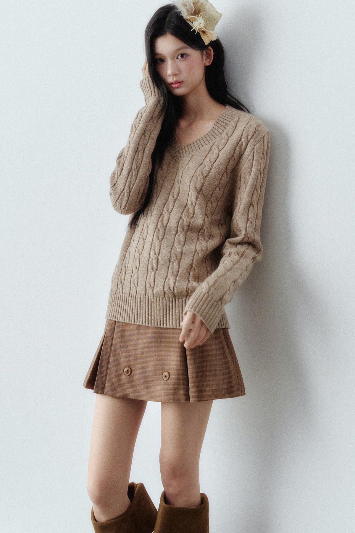 Wool Cable Knit Sweater