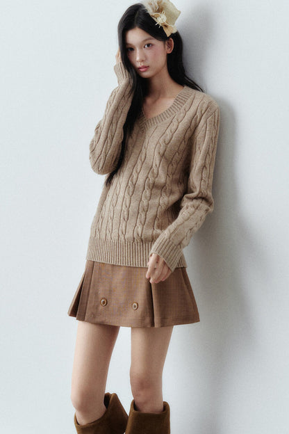 Wool Cable Knit Sweater