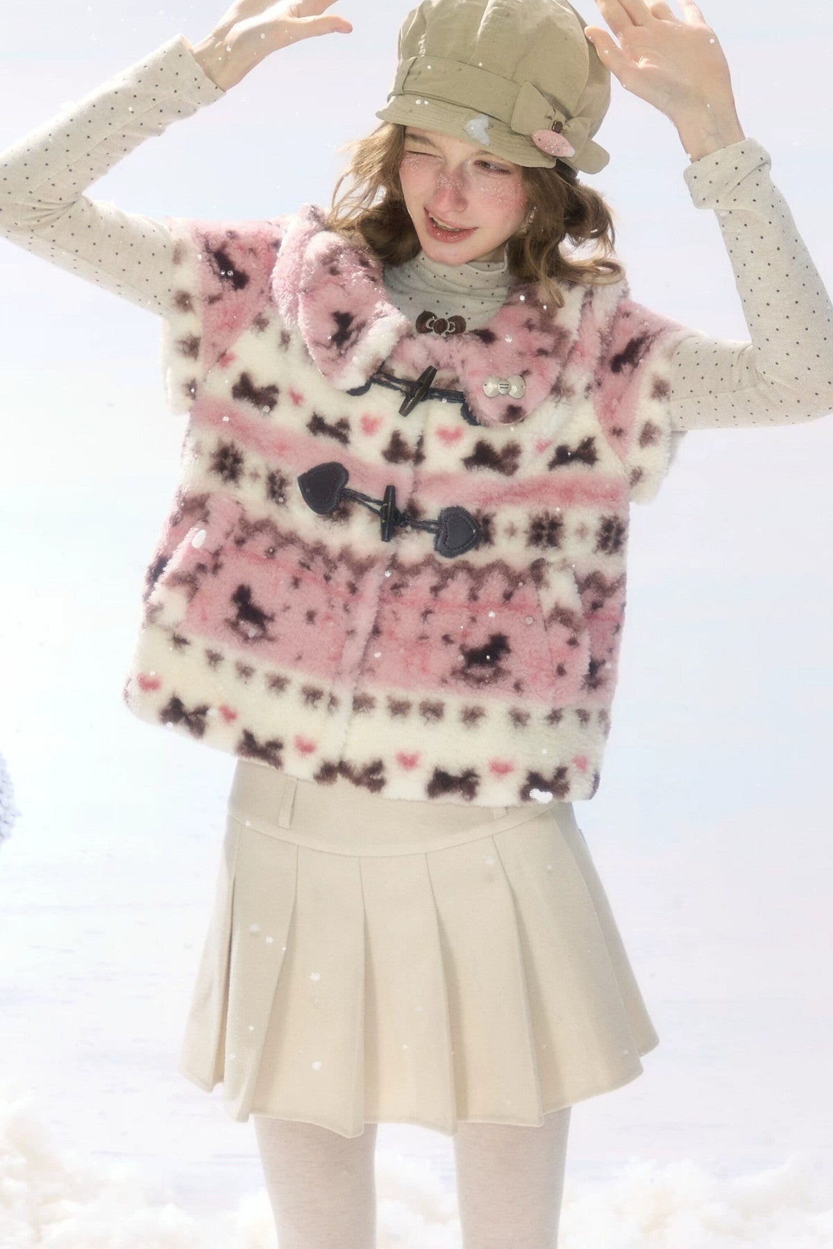 Pink Sherpa Duffle Jacket