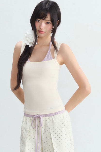 Halter Color-Blocked Camisole and Trousers Set