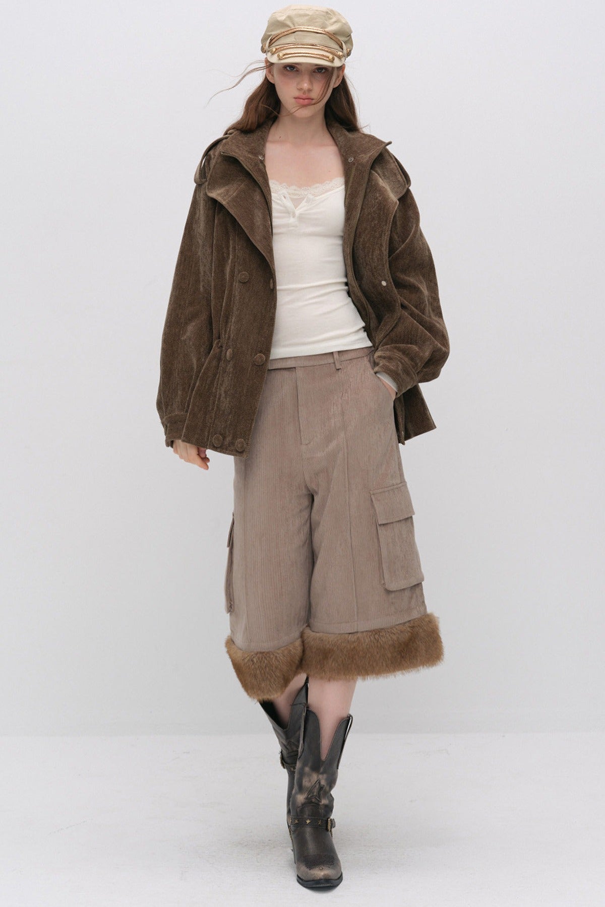 Detachable Chenille Down Jacket
