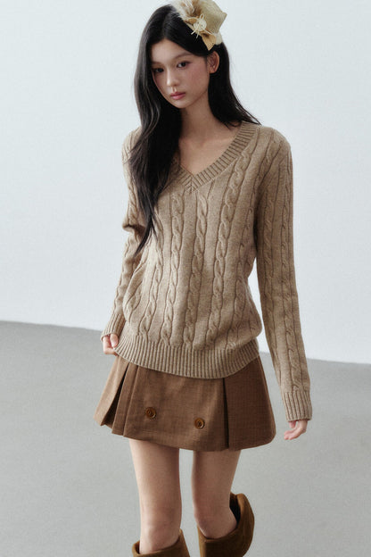 Wool Cable Knit Sweater