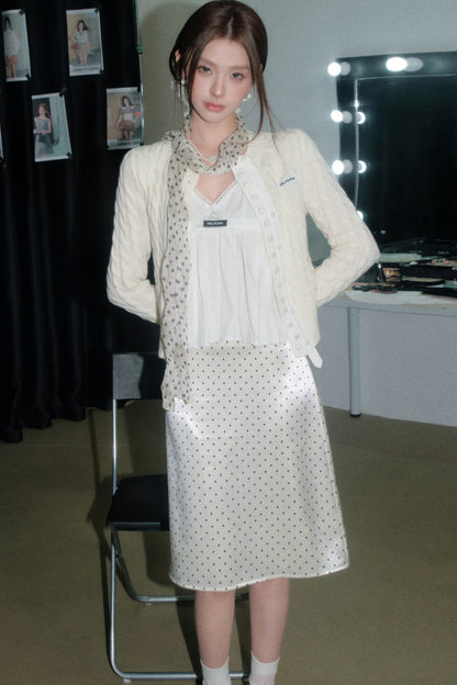 Layered-Look Wool Cardigan Set-Up