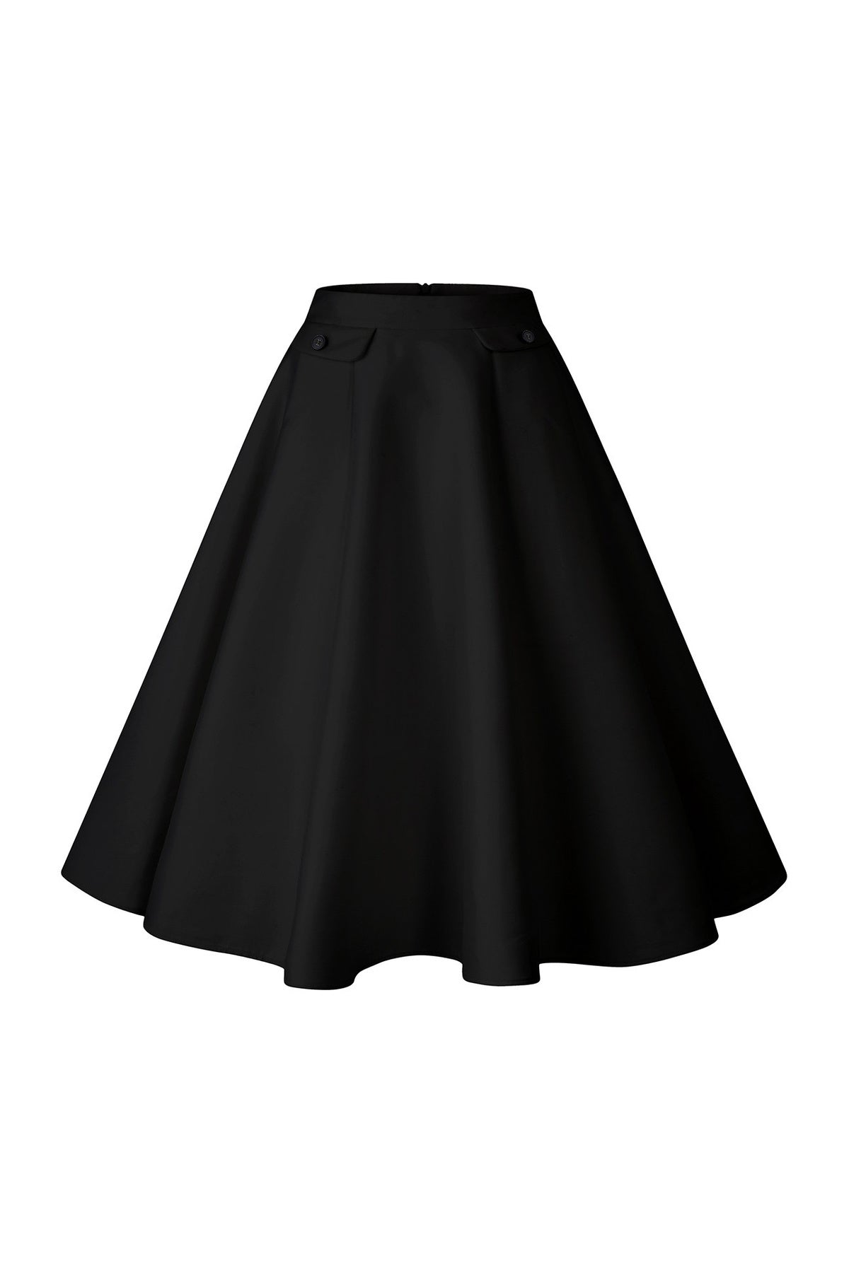 High-Waisted Pleated Mid-Length Skirt