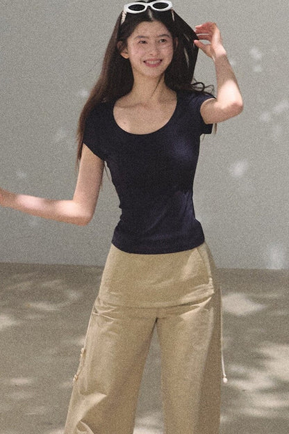 Slim-Fit U-Neck Lyocell Top