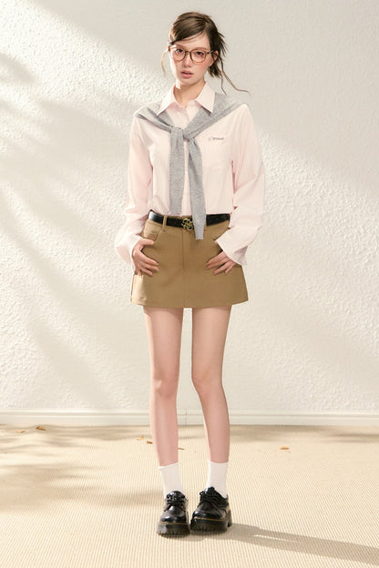 Bell-Sleeve Striped Blouse