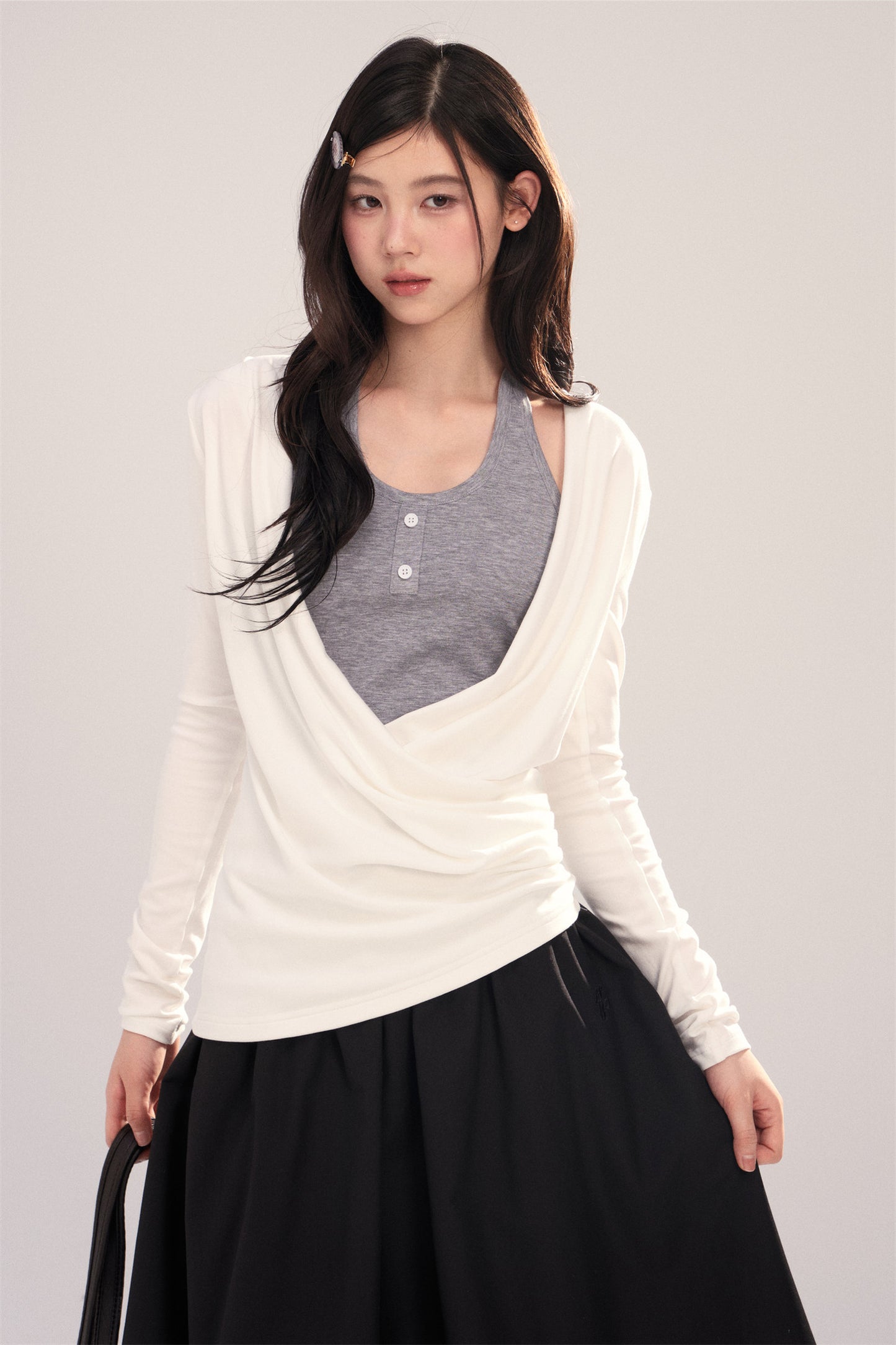 Layered-Look Long-Sleeve Top