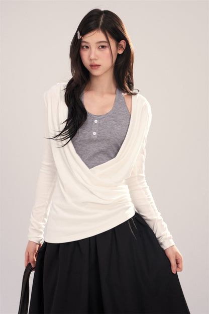 Layered-Look Long-Sleeve Top