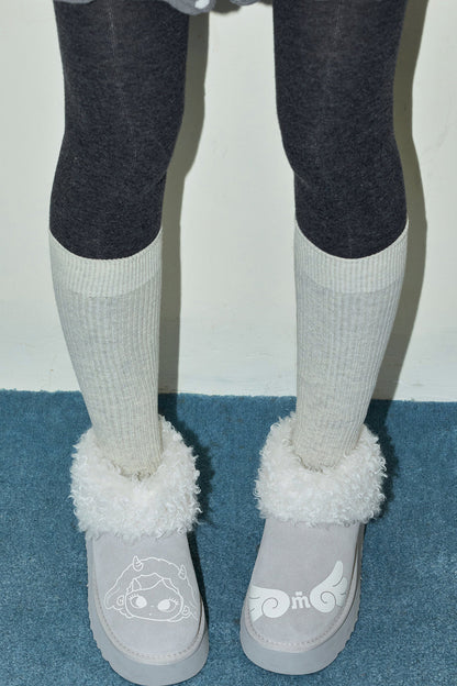 Furry Platform Snow Boots