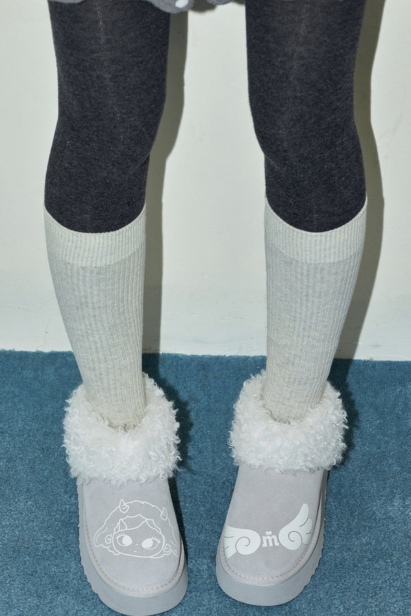 Furry Platform Snow Boots