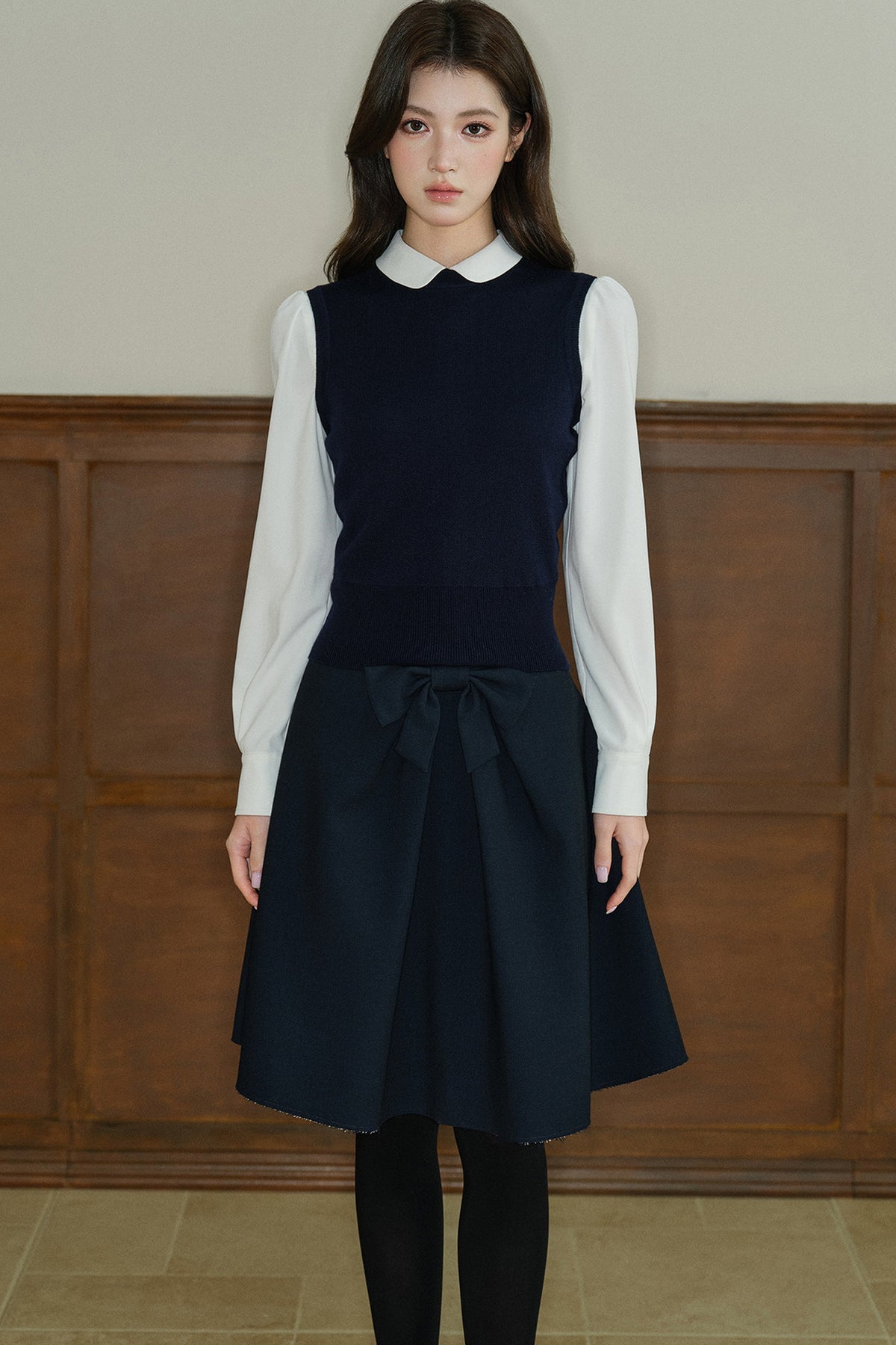 Acetic Acid Doll Collar Long-Sleeved Shirt