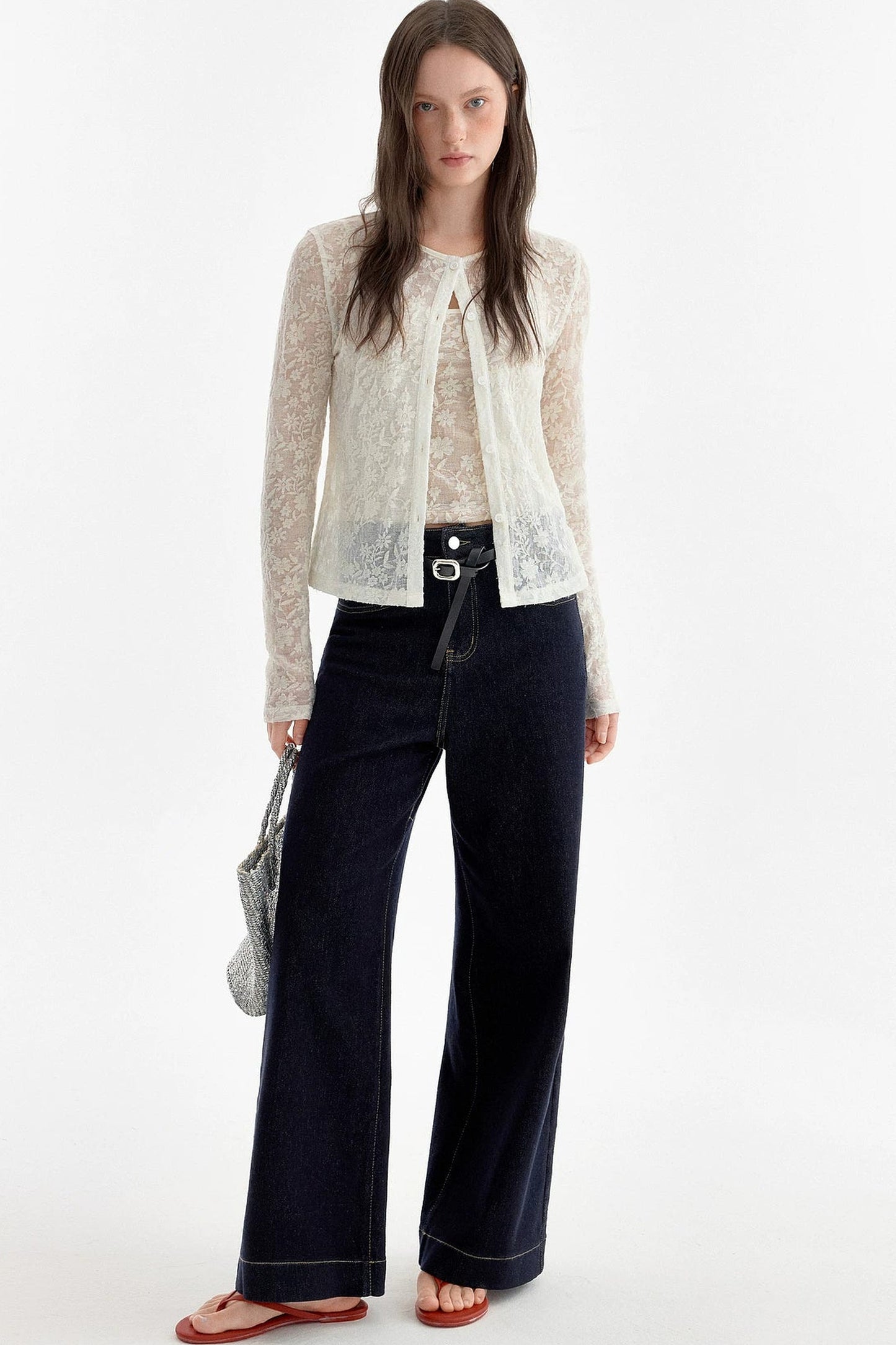Pantalones vaqueros minimalistas de cintura alta
