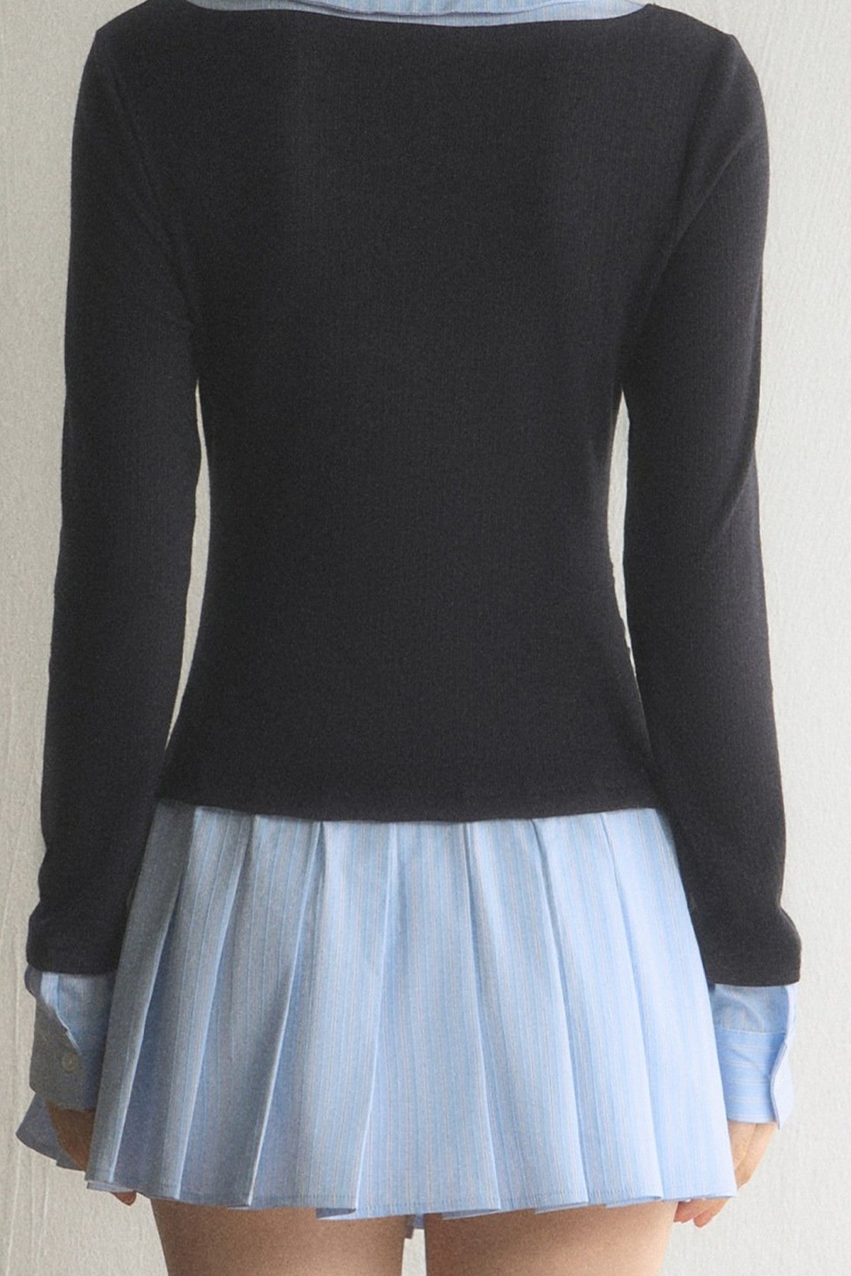 Preppy Henley Pleated Dress