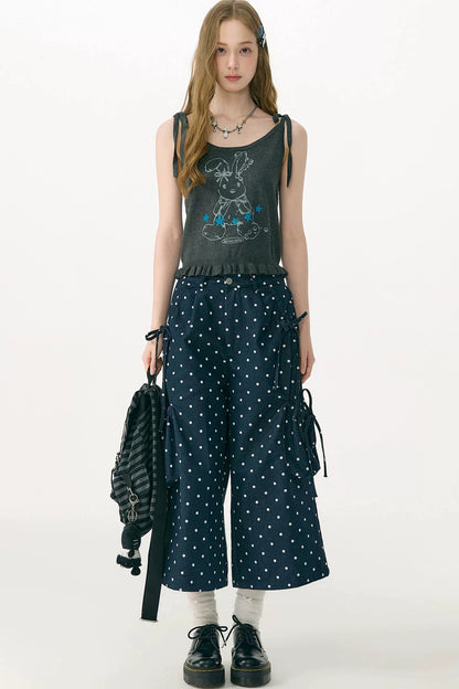 Playful Rabbit Tie-Up Tank Top