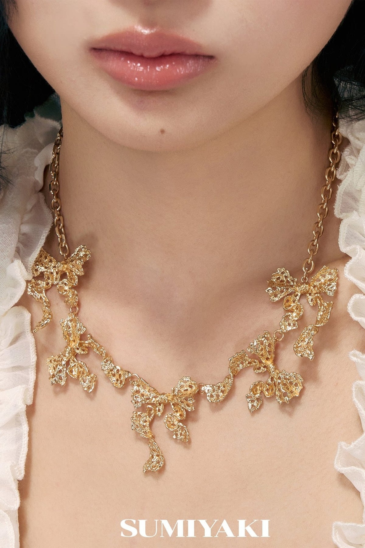 Lace Hollow Bowknot Clavicle Chain