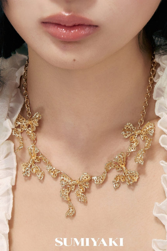 Lace Hollow Bowknot Clavicle Chain