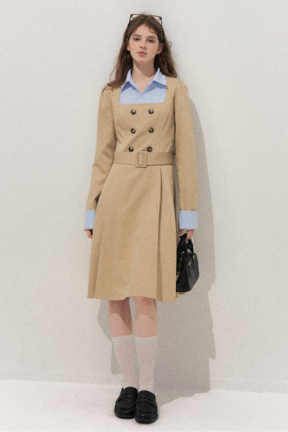 Retro Two-Piece Trench Dress