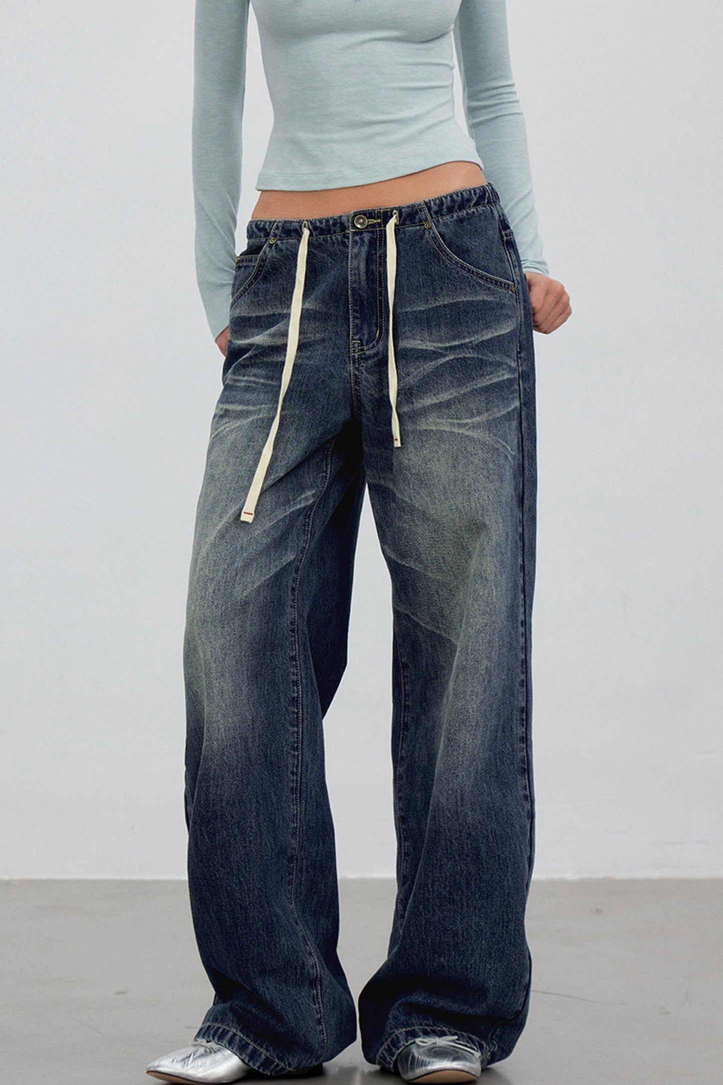 Pantaloni in denim sfumato retrò