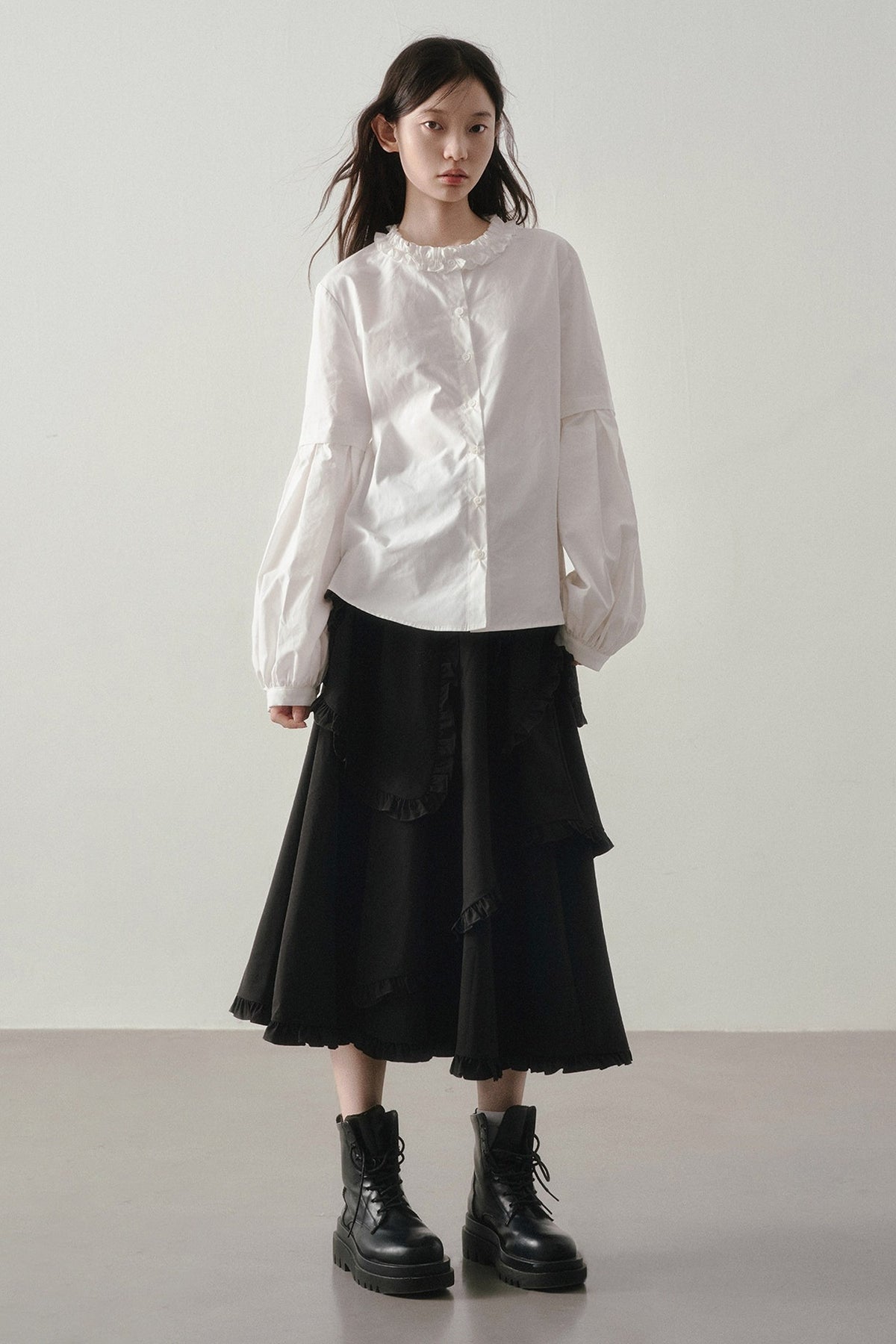 Irregular Layered-Look A-Line Dress
