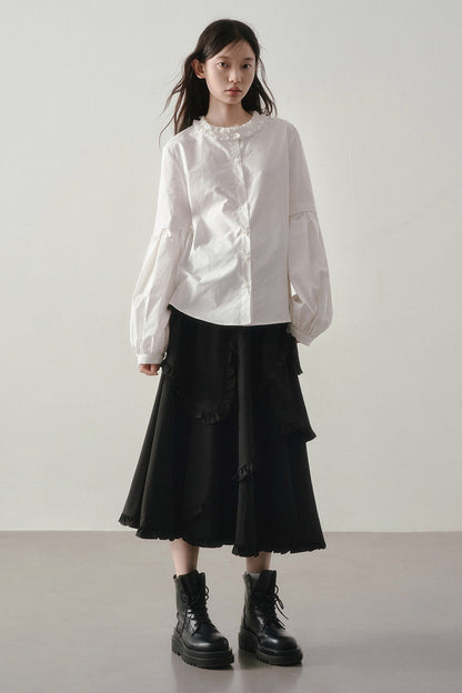 Irregular Layered-Look A-Line Dress