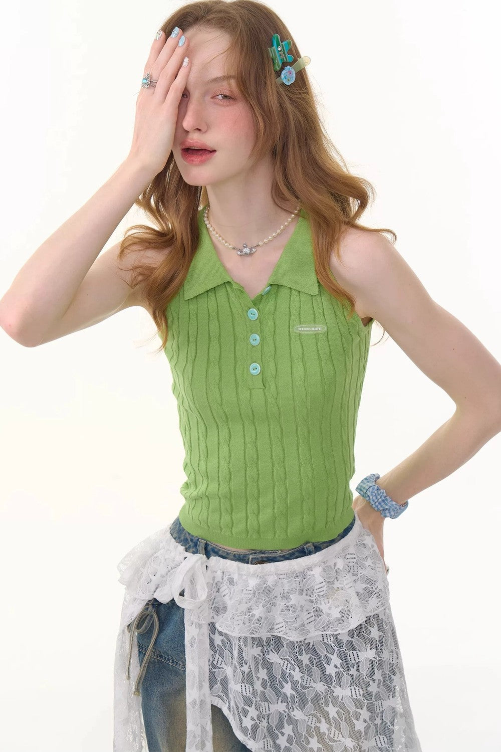 Gilet Polo in Maglia Retrò