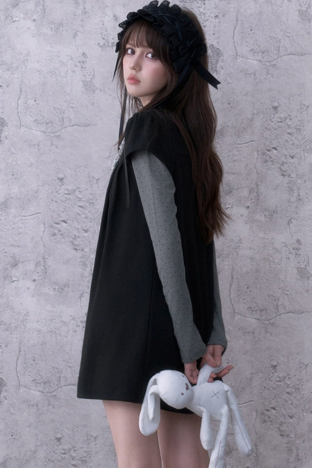 Ruffled Bib Doll Collar Dress