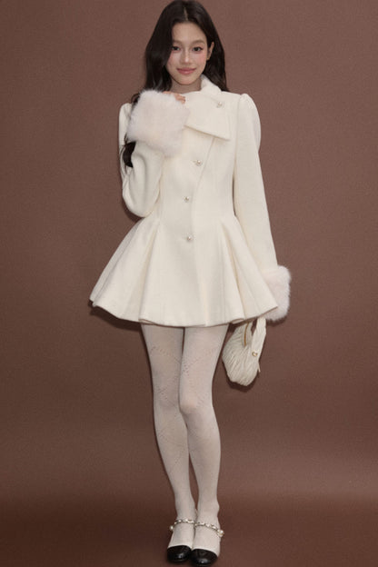 Princess Style Woolen Dress Coat