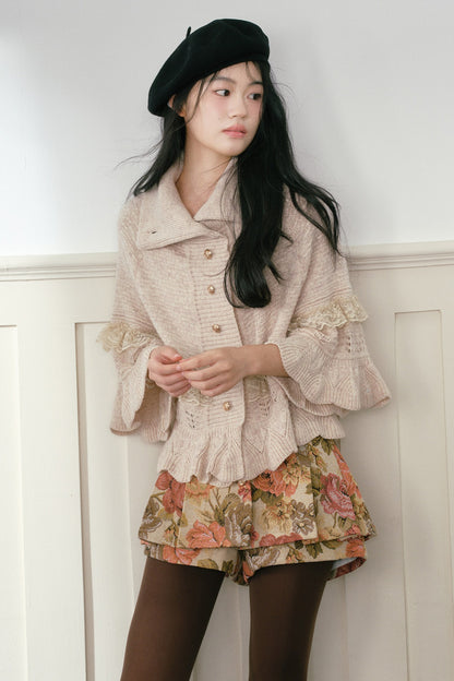 High-Waisted Floral Print Skirt