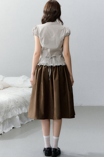 Polka Dot Retro Midi Skirt