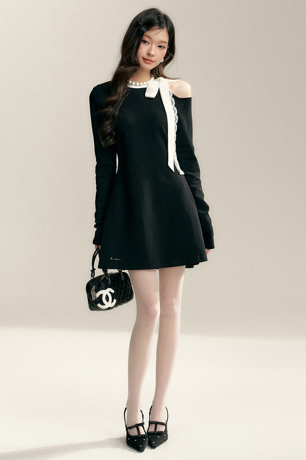 Black Lace Off-Shoulder Dress