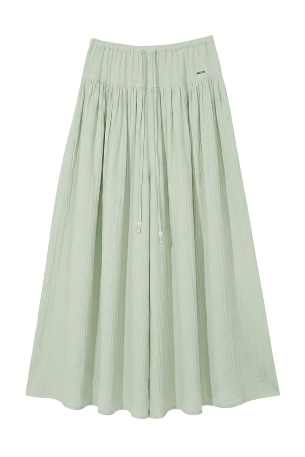 Hose mit hoher Taille und Rüschen