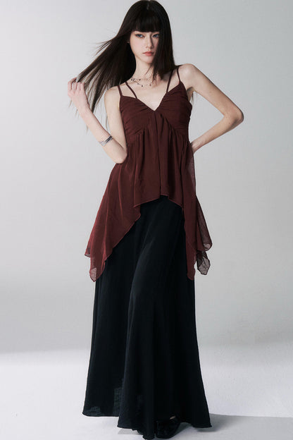 Red Camisole Music Festival Top Set-Up