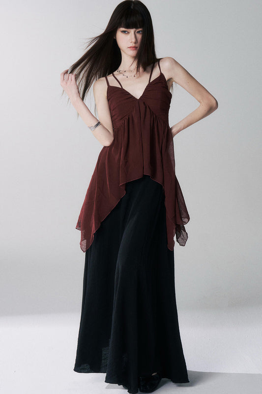 Red Camisole Music Festival Top Set-Up