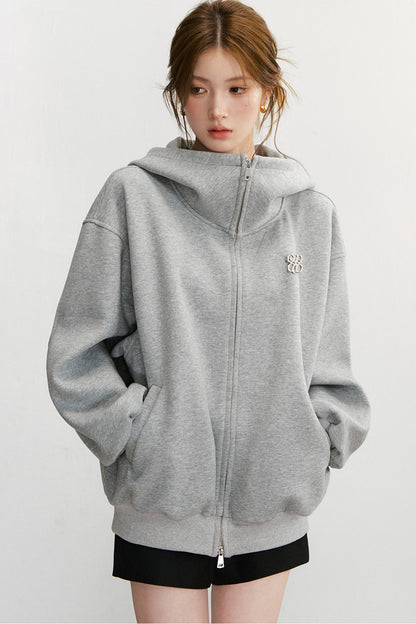 Large Lapel Hooded Cardigan