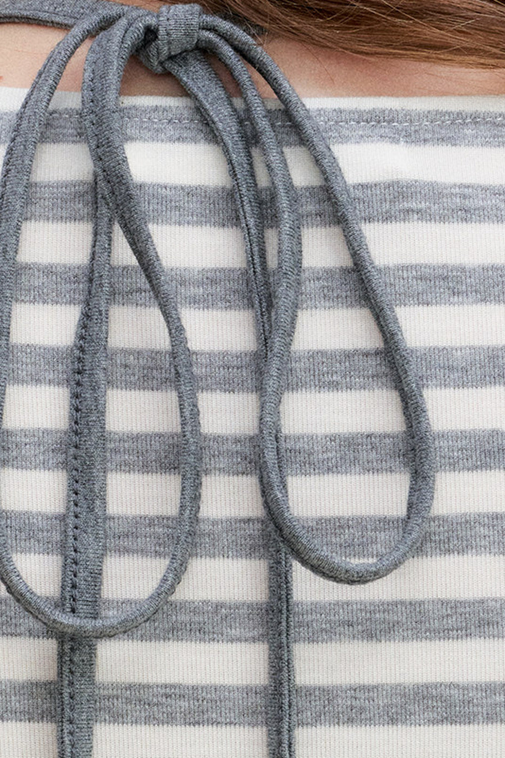 Striped Lyocell Pleated Top