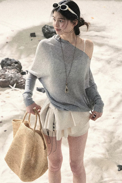 Conjunto de Top Hazy Mist Sin Hombros