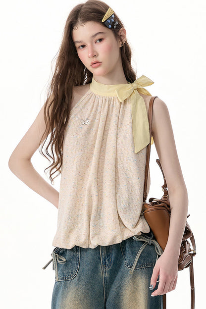 Butterfly Halter Neck Sleeveless Top