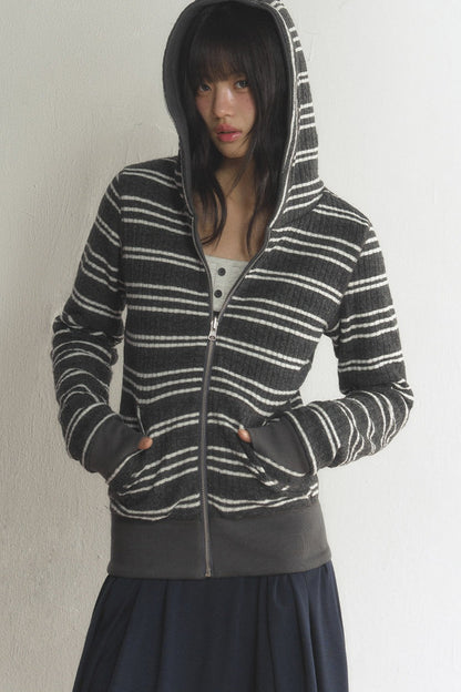 Reversible Striped Hooded Jacket and Pants Set-Up
