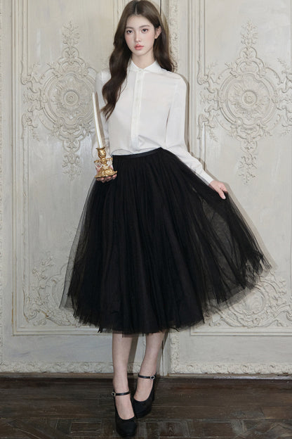 White Mesh Tutu Skirt
