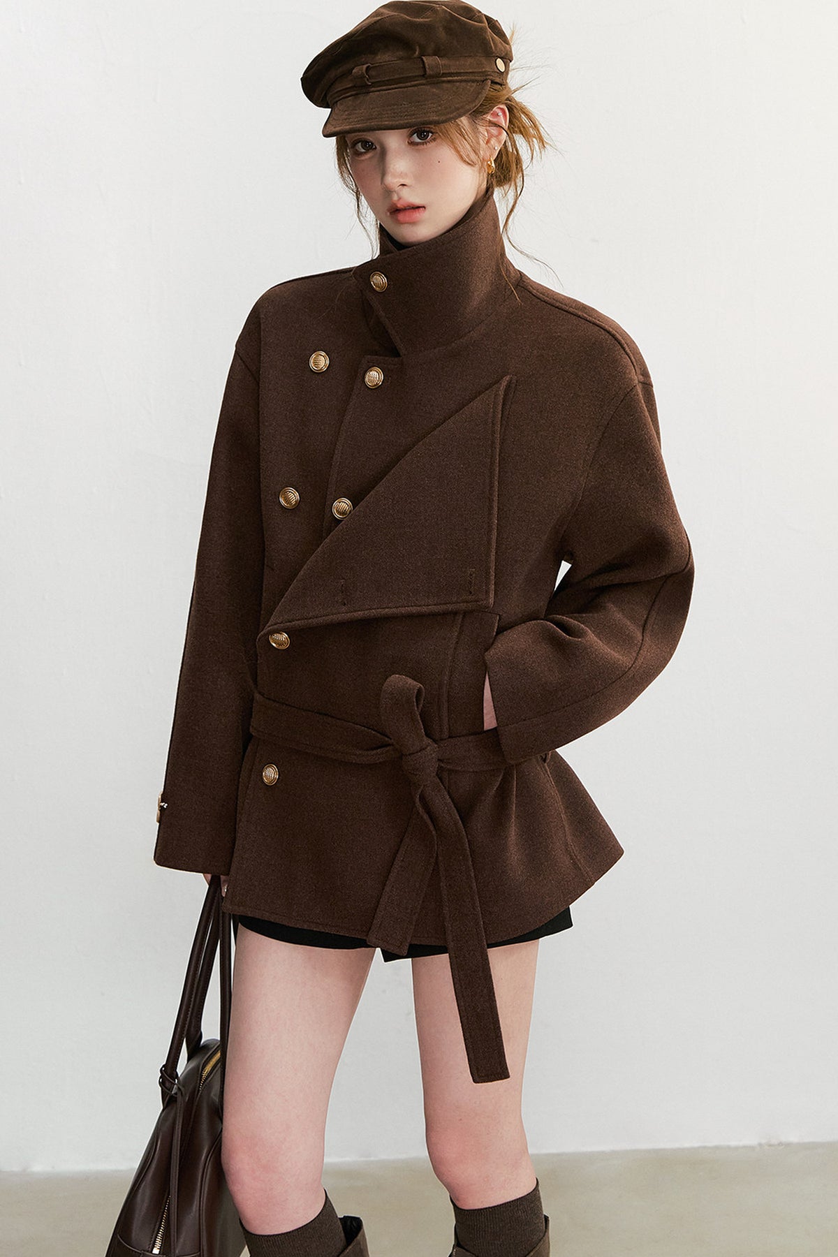 Double-Breasted Wool Blend Jacket