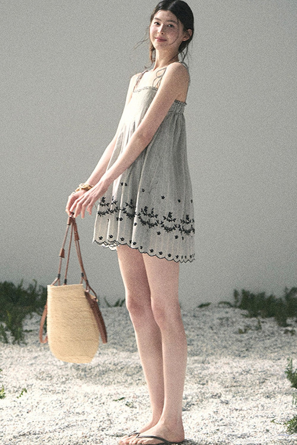 Double-Sided Wave Hem Dress