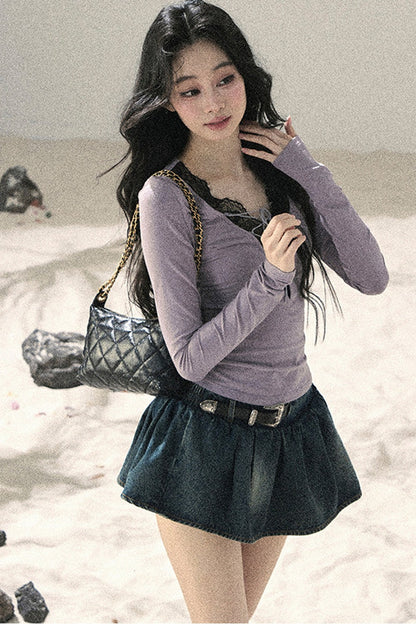 Iris Lace V-Neck Top