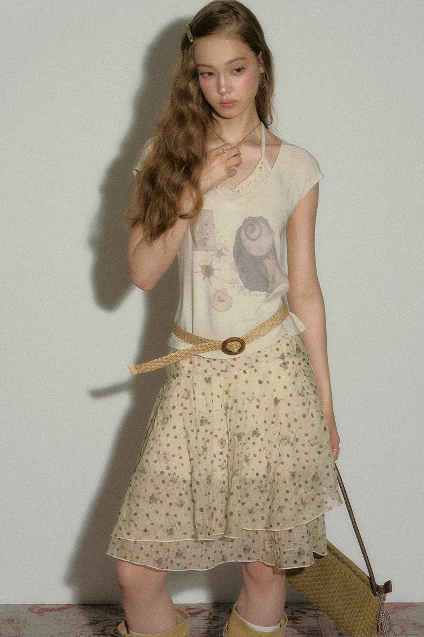 Seashell V-Neck Printed Top
