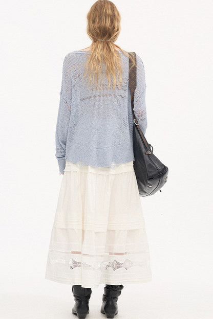 Elegant Lace A-Line Skirt
