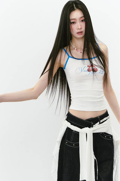 Color-Block Letter Print Camisole