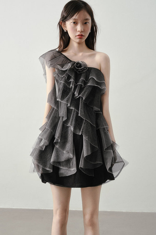 Moonlight Gray Mesh Dress