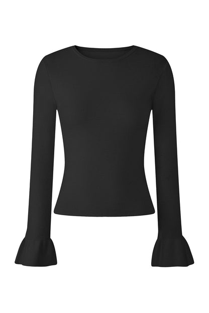 Flared Sleeve Knit Top