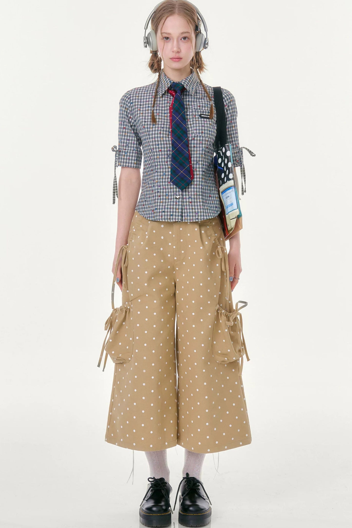 Milk Coffee Polka Dot Pants