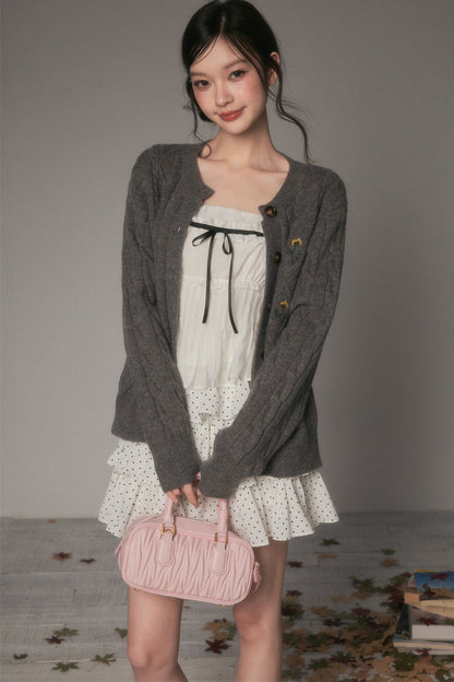 Long-Sleeved Floral Embroidered Cardigan